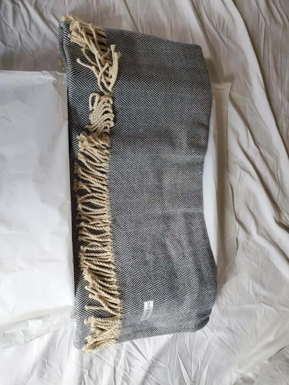 Sferra Celine 9701 Herringbone Cotton Throw Blanket 51x71